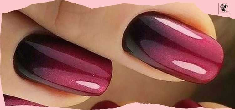Deep Red Ombre Nails