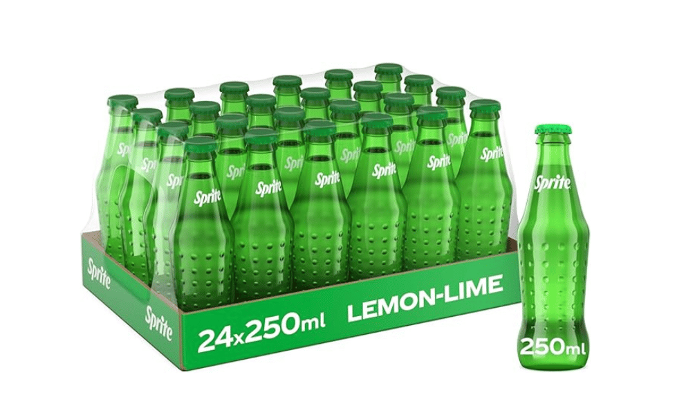 Sprite regular lemon lime flavored carbonated soft drinks glass bottle