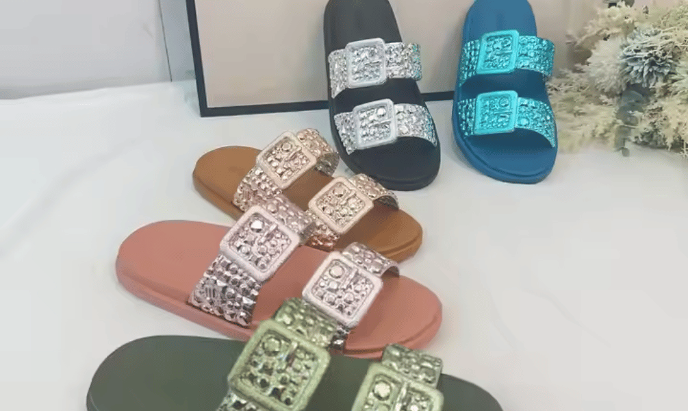 Metallic slippers