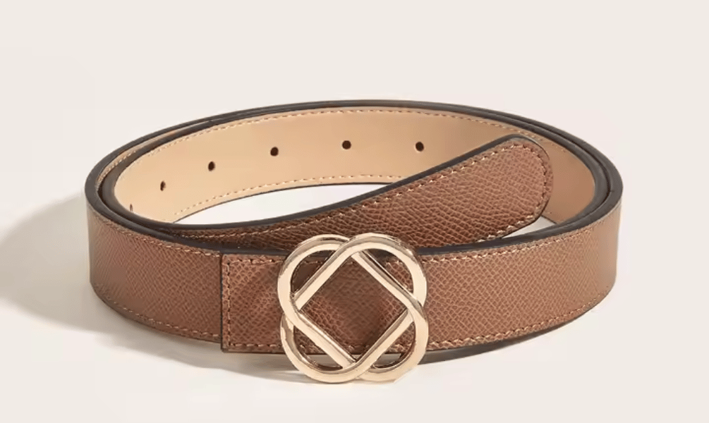Jeans Designer Plate Buckle Pu Belt