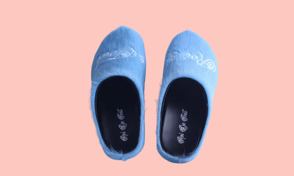 Indoor Real Goat Fur Slides for Women