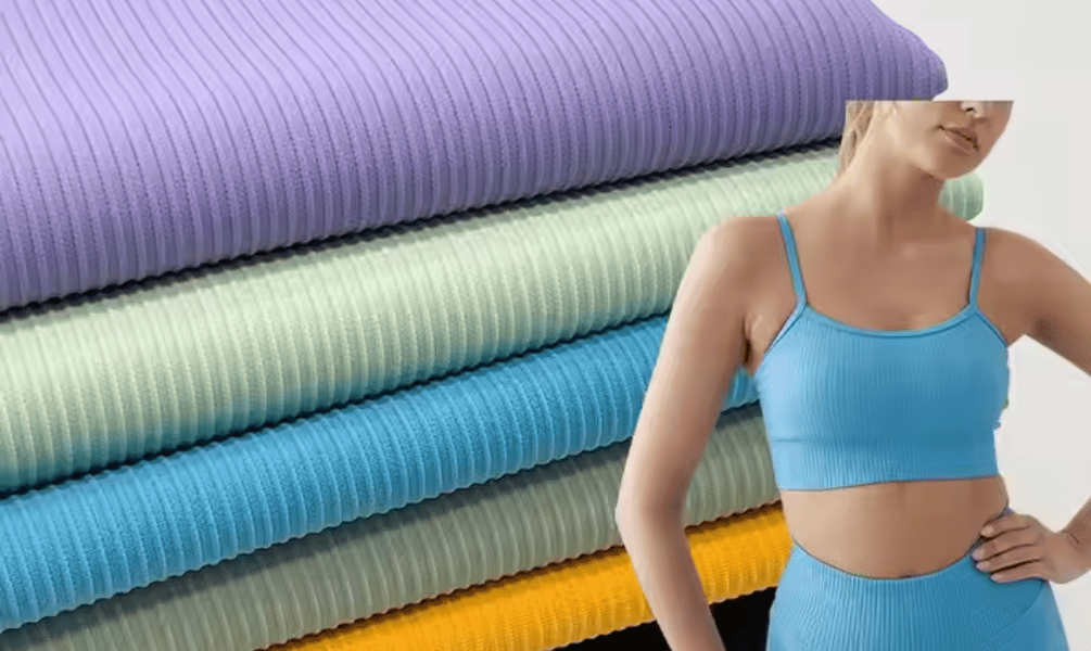 Rib Knit Polyamide Spandex Fabric for Women's